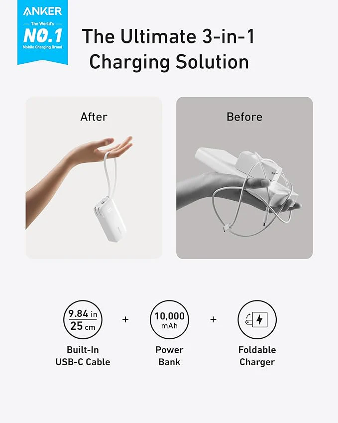 Anker 3-in-1 Power Bank USB C Charger Block - Image 2